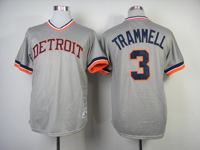 Men Detroit Tigers 3 Kinsler Grey Throwback MLB Jerseys